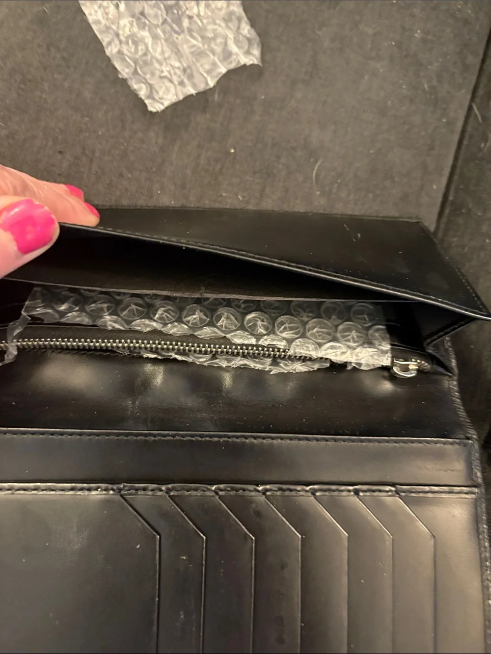 Dolce & Gabbana Black Textured Long Card Holder